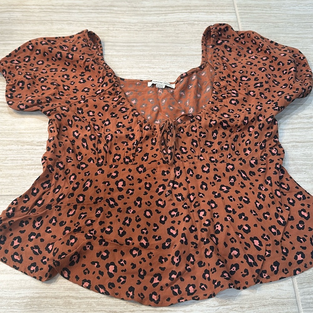 American Eagle leopard print top size small